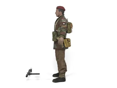 British Allied Soldier 2 Low-poly 3D model