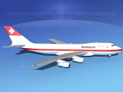 Boeing 747-100 Swissair 3D model