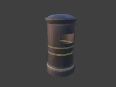 Dustbin street pole Free low-poly 3D model