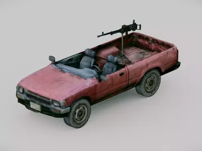 Pick-up Truck Improvised Fighting Vehicle Free low-poly 3D model