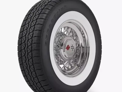  Classic Wire Wheel and Tire BFG 3D model