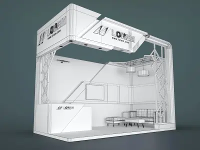 EXHIBITION STAND PACKAGE 01 3D Model Collection