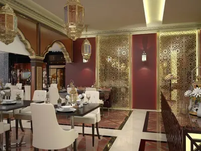 Morrocan Restaurant with VIP Room 3D model