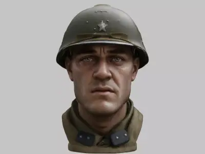 WWII US Soldier 3D Model - High Quality Character for Games Low-poly 3D model