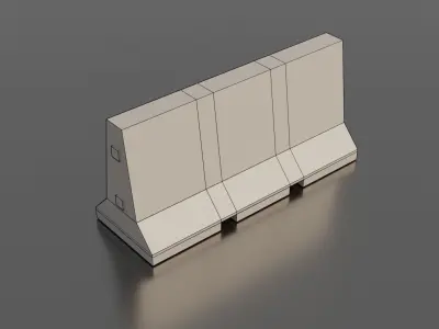 Concrete barrier Low-poly 3D model