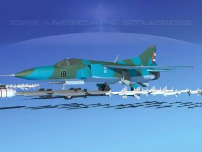 Mig-23 Fighter V27 Cuba 3D model