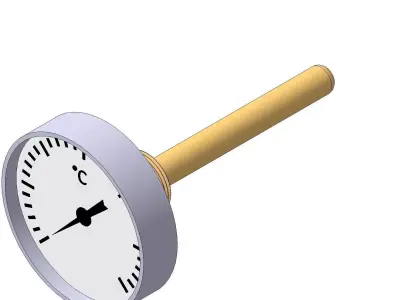 Thermometer d63 mm in a sleeve L80 mm 3D model