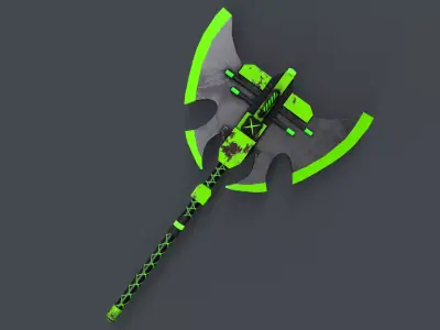 Sci-Fi Axe V4 - 08 Low-poly 3D model