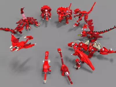 Lego Dinosaurs pack 3D model