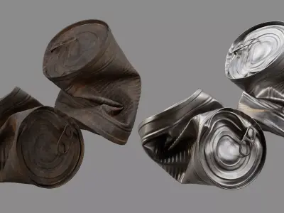 Crushed Food Can 05 3D model