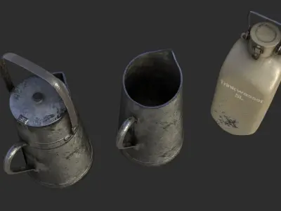 German Drink Containers WWII Low-poly 3D model