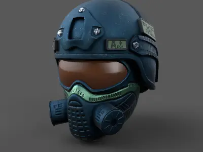 Helmet scifi combat military fantasy  Low-poly 3D model