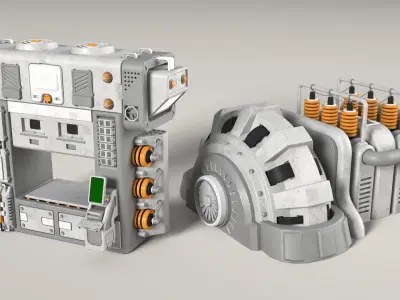 Industrial Units Collection 2 - 40 pieces 3D model