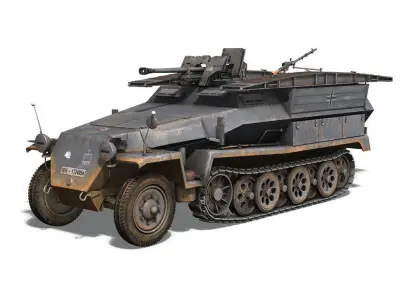 SD KFZ 251 7 Ausf C Pioneer Assault bridge 3D model