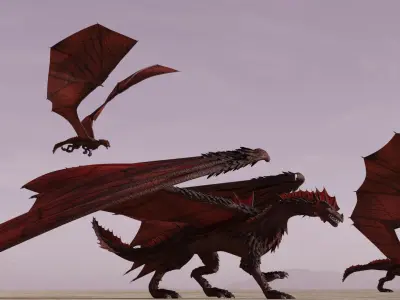 Flying Dragon Model Low-poly 3D model