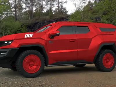 Red SUV Rezvani Vengeance Simplified 3D model