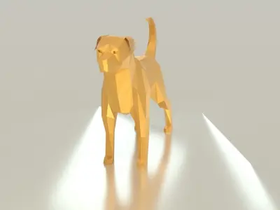 Low poly rottweiler golden dog Free low-poly 3D model
