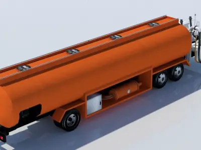 Large 10000 Gallon Airport Fuel Truck static low poly Low-poly 3D model