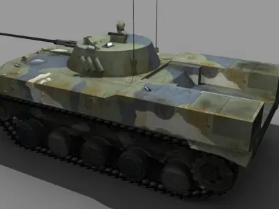 BMD-3 armoured tank Low-poly 3D model