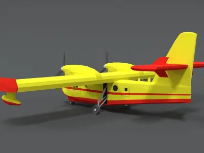 Low Poly Canadair CL 215 Low-poly 3D model