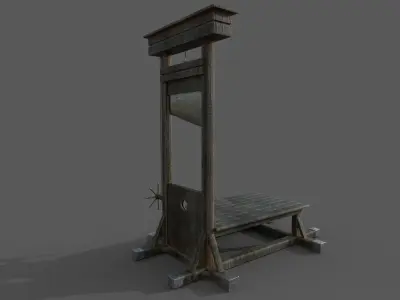 Guillotine 3D model Low-poly 3D model