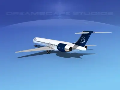 McDonnell Douglas MD83 Blue Line 3D model