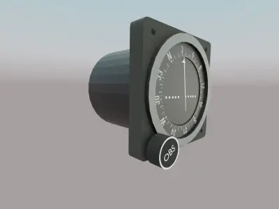 VOR Receiver with OBS and CDI Low-poly 3D model