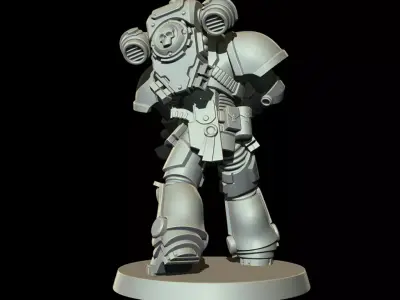 Sci-Fi Heavy Trooper STL Modular Power Armor 32mm Miniature V4 3D print model
