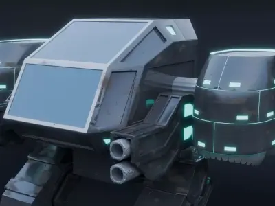 Game Ready Sci Fi Mech Robot Rigged PBR Low-poly 3D model