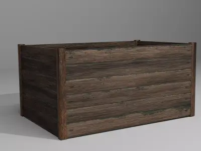Wooden Crate Low Poly Game Ready Free low-poly 3D model