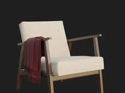 Armchair  with blanket Free low-poly 3D model