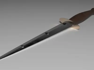 Vintage Combat Knife Free low-poly 3D model