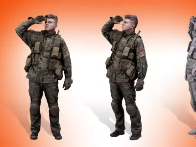 Cleaned 3D Body Scan Michael Howard Army Man Standing 3D model