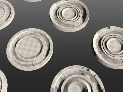 Mech HUD COMPONENTS KITBASH display stand base Low-poly 3D model