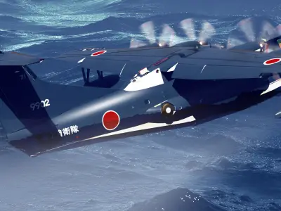 JMSDF STOL Rescue Flyingboat US-2 3D model