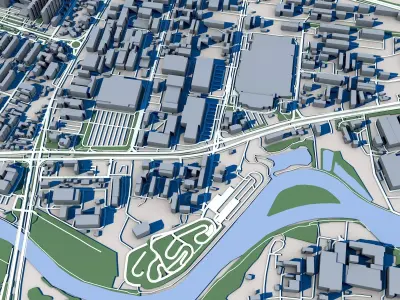 Part Of Bydgoszcz City Poland 3D model
