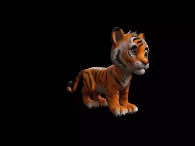 Beautiful Bengal Tiger Portrait High Render 3D model