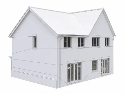 Neighborhood House P02 Low-poly 3D model