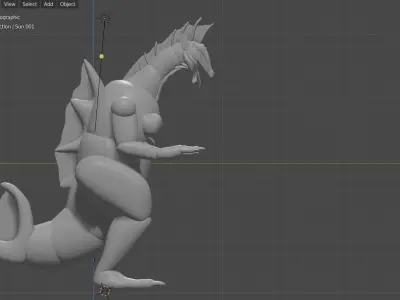 Titanosaurus Kaiju Low-poly 3D model