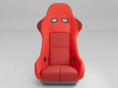 Car Seat Bucket-Seat Low-poly 3D model