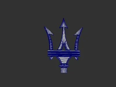 Maserati logo Low-poly 3D model