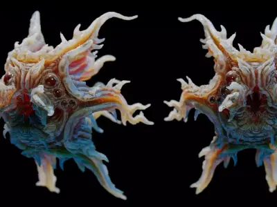 Alien Squid Low-poly 3D model