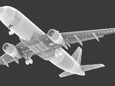 Airbus A320 Commercial Jet with Cockpit and Interiror 3D model
