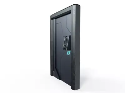 SCI-FI SECURITY DOOR CONTROL PANEL Low-poly 3D model
