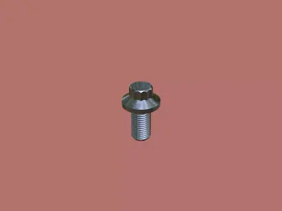 Steel Stained M3 12 Point Bolt 4K PBR 3D model