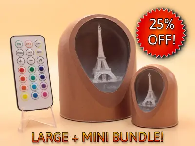 Love For Paris Bundle - LED Light Up Diorama 3D print model