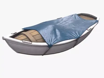Small Covered Boat Low-poly PBR Low-poly 3D model