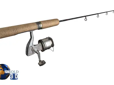 Fishing Rod Lowpoly 3d model Low-poly 3D model