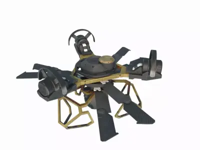 Future sci-fi patrol drones 3D model