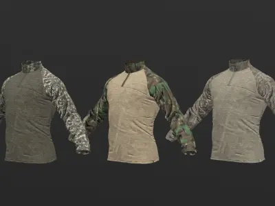 Mens Tactical Military Combat Shirt Low Poly Version Low-poly 3D model